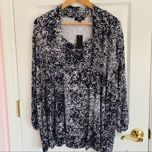 PREMISE STUDIO Plus Size 2X Print Top NWT